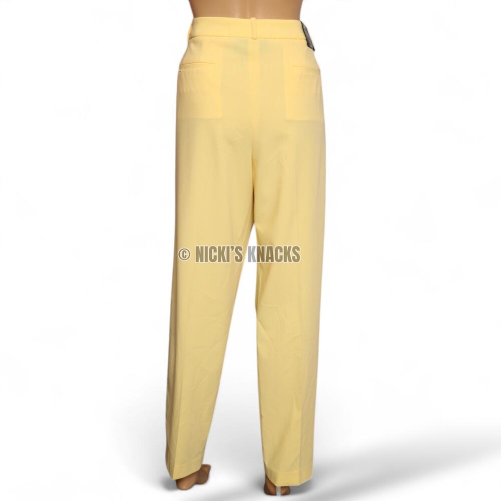 DKNY Essex Slim Ankle Pants Yellow Stretch Dress Trouser Workwear Modern Size 14 - Picture 5 of 13